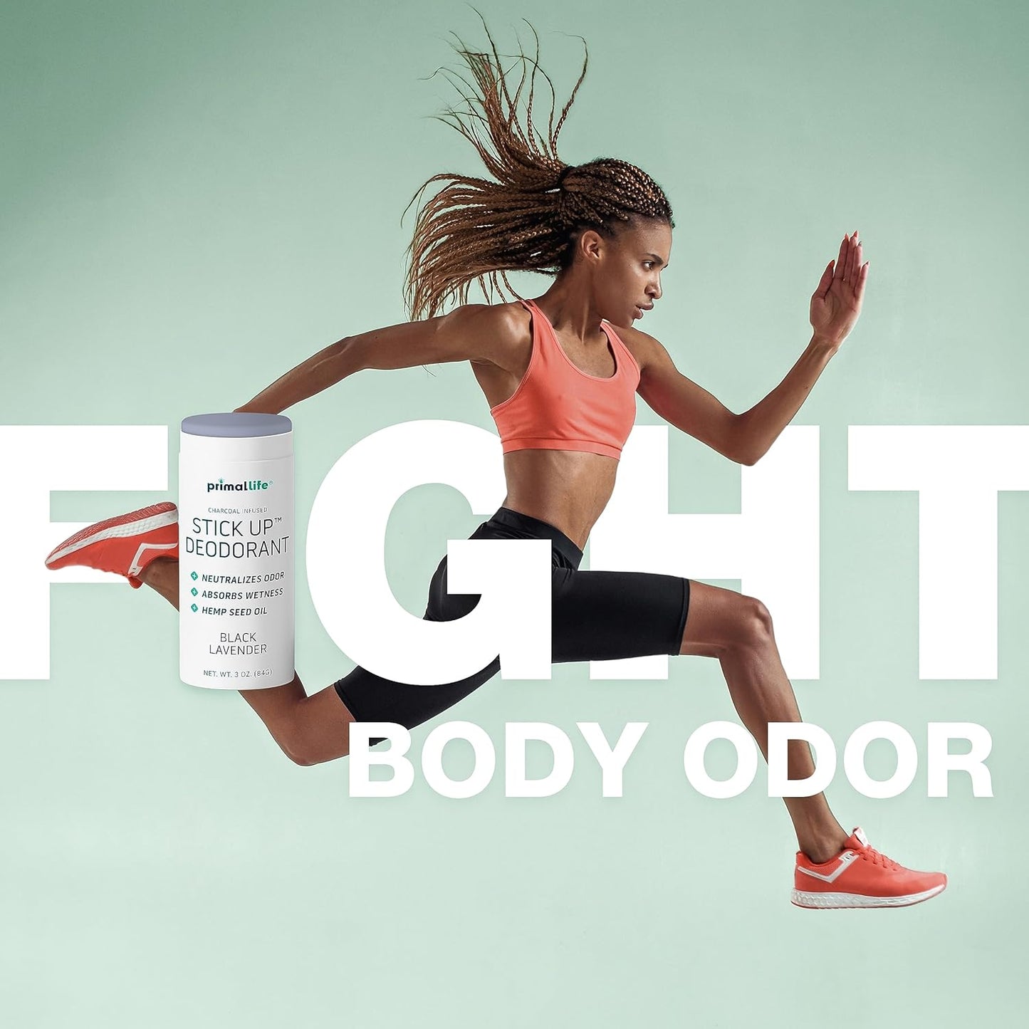 Stick Up Natural Deodorant for Women and Men with Bentonite Clay Powder, Arrowroot, Magnesium, Zinc, 3 oz. Vegan Deodorant for 3-4 months, Black Lavender - Primal Life Organics