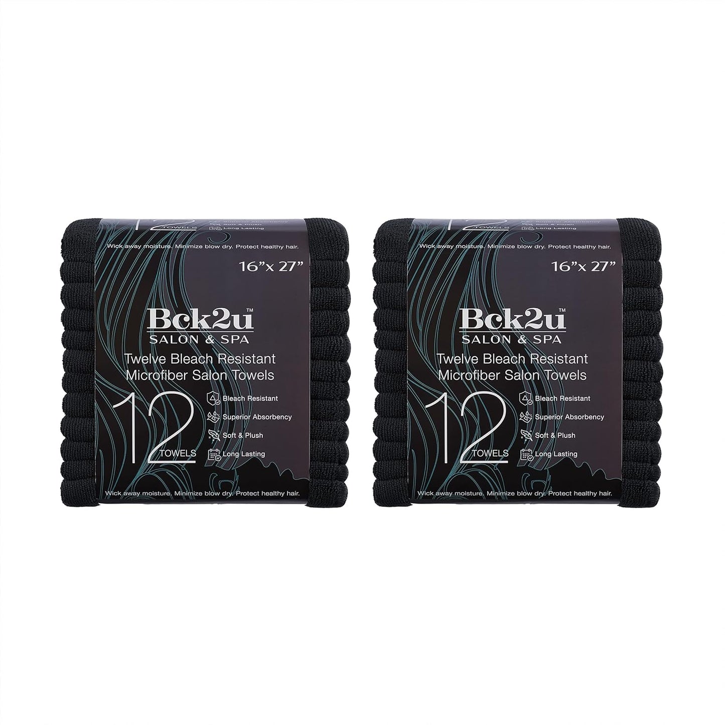 Arkwright Bleach Proof Salon Towels Bulk - Case of 144 - Ultra Soft, Gentle Microfiber, Highly Absorbent & Quick Dry Spa Facial Towel for Hair Stylist, Nail Shop, and Esthetician, 16 x 27 in, Black