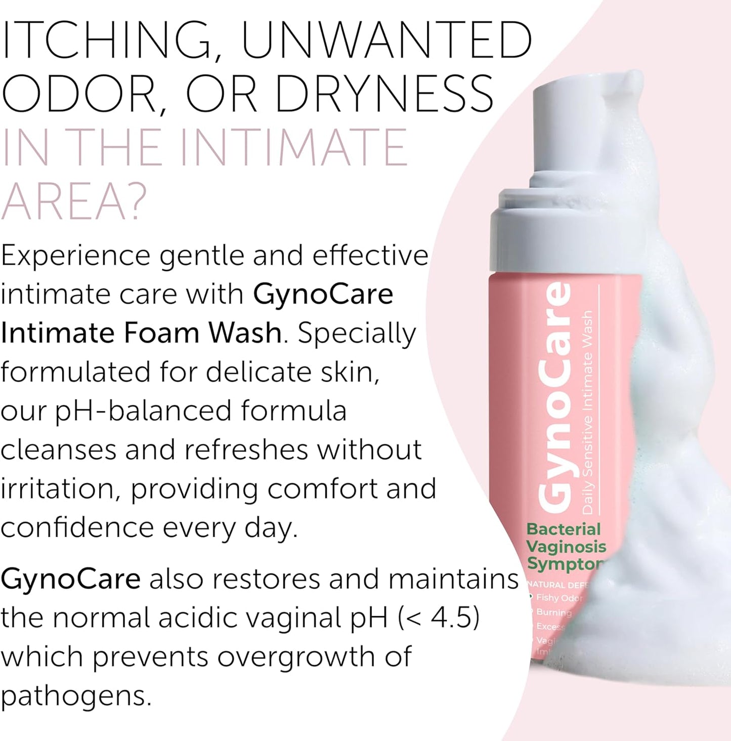 Feminine Wash | BV Treatment For Women | ph Balance Feminine Wash for Bacterial Vaginosis Treatment | Probiotic & Prebiotic Cleanser | Vaginal Dryness Hydration & Odor Control