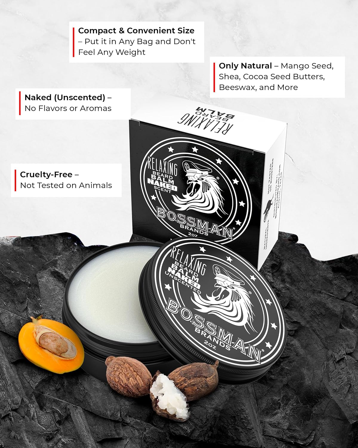 Bossman Beard Oil Jelly and Relaxing Beard Balm Combo- Naked Scent