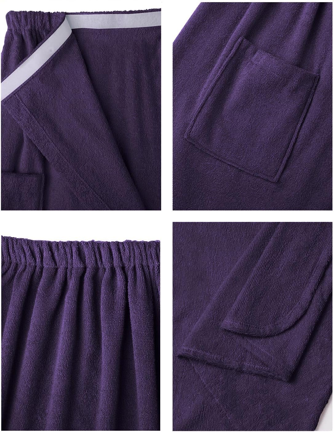 SIORO Women Bath Towel Wrap Robe, Soft Cotton Terry Spa Cloth, Plush Adjustable Closure for Shower, Travel, Pool, Gym