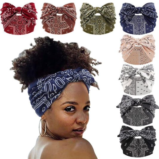 DRESHOW 8 Pack Bow Headbands of Solid Color for Women’s Hair Non Slip Wide Vintage Head Wraps Knotted Cute Hair Band Accessories