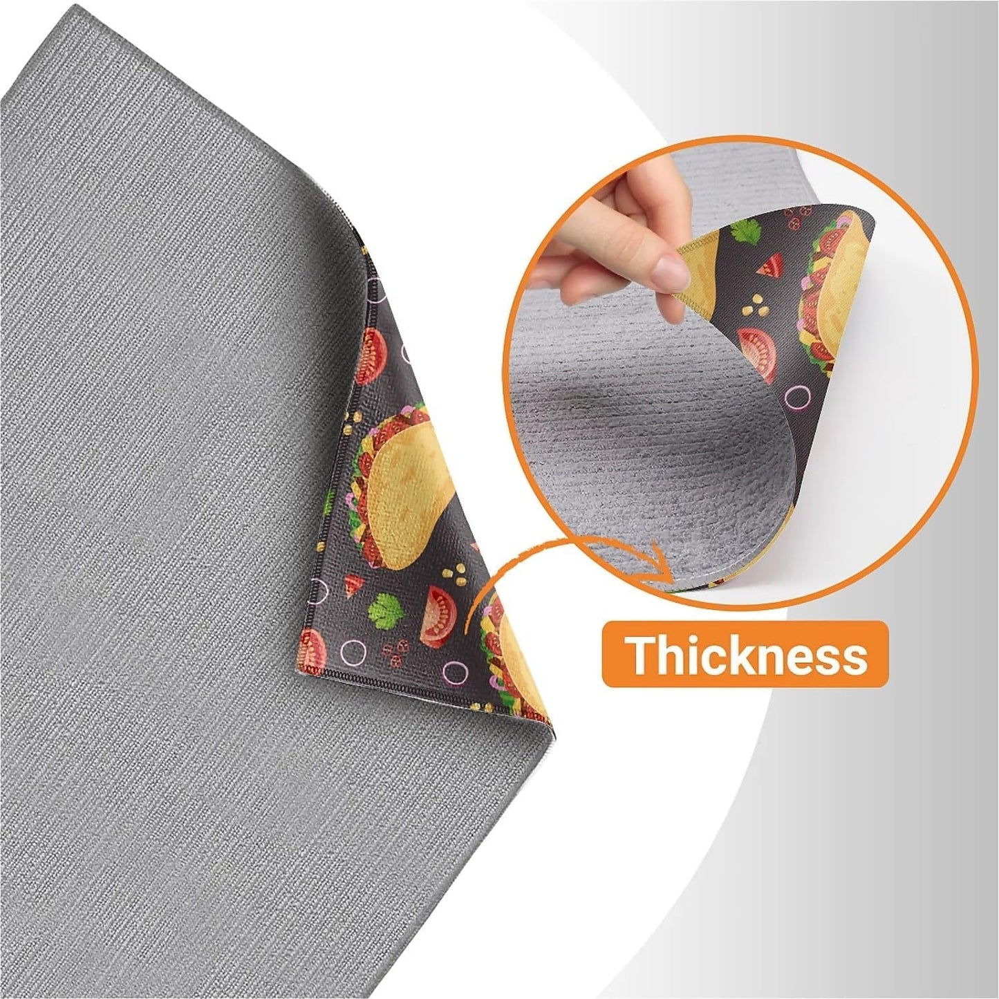 Dish Drying Mat For Kitchen Counter, Tacos Microfiber Absorbent Dish Drainer Rack Pad Reusable Large 18x24in Drying Mat