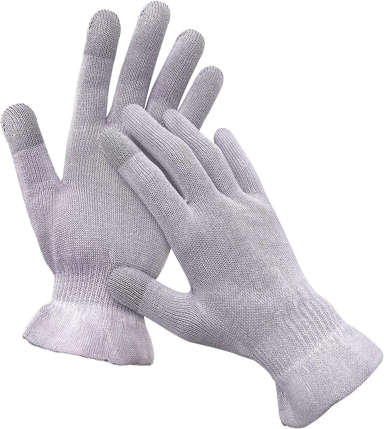 MIG4U Moisturizing Beauty Gloves Touchscreen Overnight Sleeping Glove for Women Dry Hands, Nighttime Lotion, Eczema, SPA, Cosmetic Treatment, Grey Purple 1 Pairs Size S/M