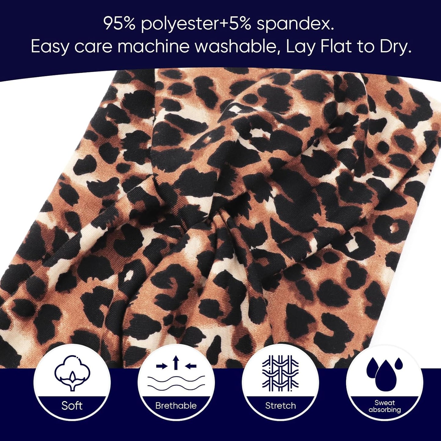 DRESHOW 4 Pack Turban Headbands for Women Wide Vintage Head Wraps Knotted Cute Hair Band Accessories