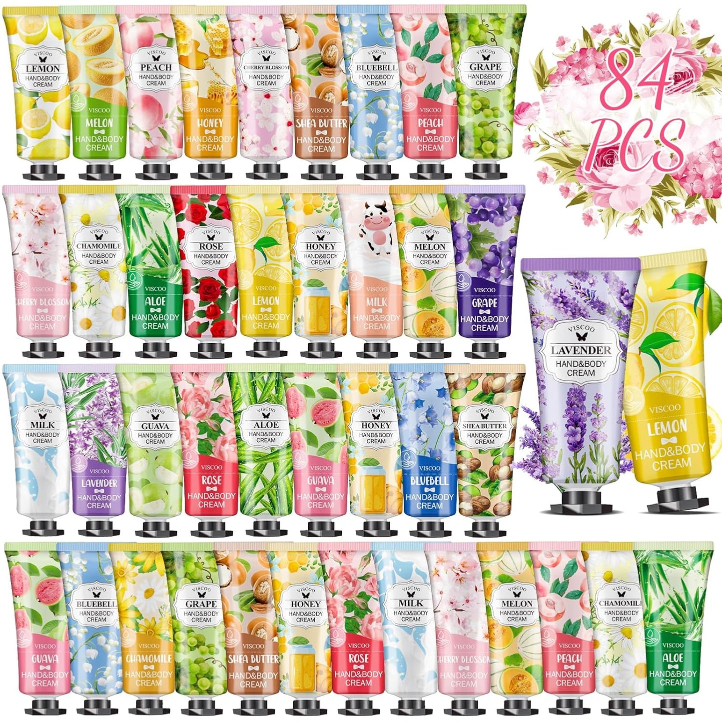 84 Pack Hand Cream Gifts Set for Women, Stocking Stuffers for Women Teengirls, Christmas Gifts, Bulk Gifts, Small Gifts,Mini Moisturizing Hand Lotion Travel Size in Bulk for Dry Cracked Hands
