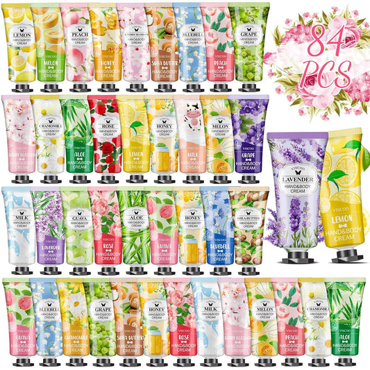 84 Pack Hand Cream Gifts Set for Women, Stocking Stuffers for Women Teengirls, Christmas Gifts, Bulk Gifts, Small Gifts,Mini Moisturizing Hand Lotion Travel Size in Bulk for Dry Cracked Hands