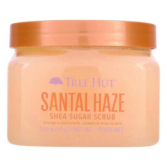 Tree Hut Santal Haze Shea Sugar Scrub, Exfoliating, Hydrating & Moisturizing Body Scrub with Shea Butter & Nourishing Essential Oils, Smooth & Soften Skin, 18 oz