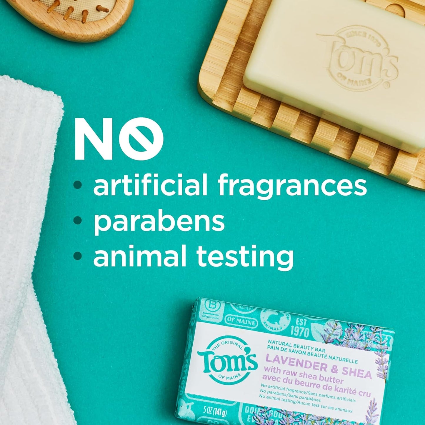 Tom's of Maine Natural Beauty Bar Soap, Lavender & Shea With Raw Shea Butter, 5 oz. 6-Pack (Packaging May Vary)