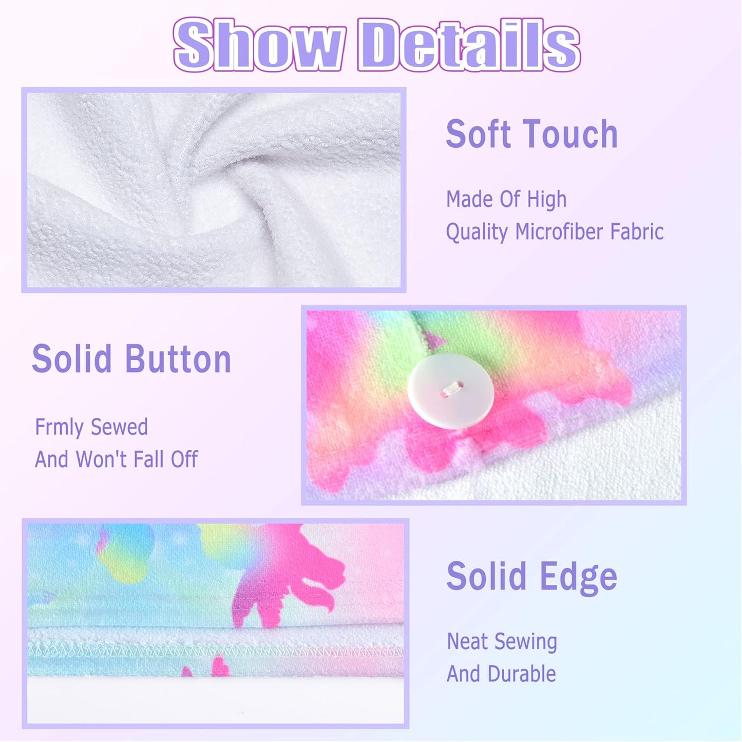 ELLEWIN Microfiber Hair Towel Wrap for Kids Girls 2 Pack Hair Turban Drying for Women Gifts Set Absorbent Quick Dry Twisty Anti Frizz Towel for Curly Long Thick Hair