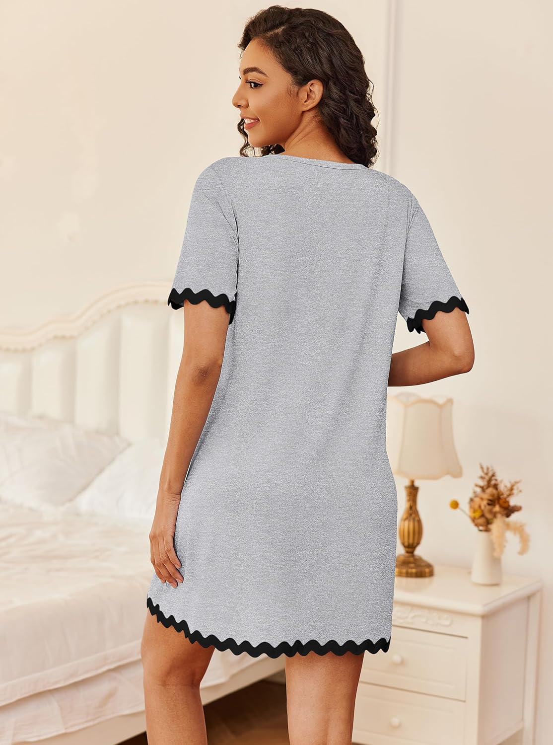 Ekouaer Women Zip Up Robe Lightweight Housecoats with Pockets Knee Length Short Bathrobes Soft Nightgown S-3XL