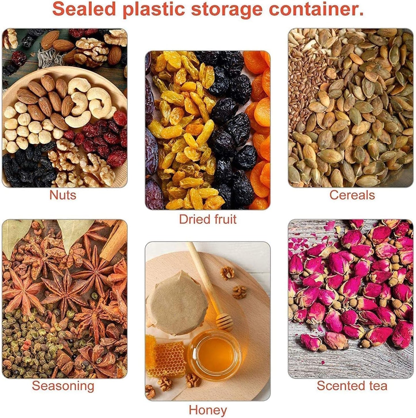 6 Pack 24 Oz Clear plastic jar, Refillable Kitchen Storage Containers, For Kitchen & Household, Aluminum cap.