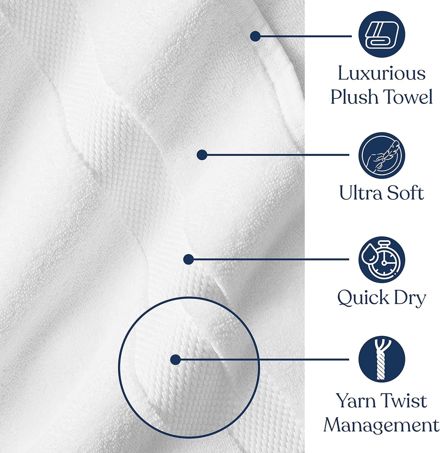 Delara Organic Cotton Luxuriously Plush Hand Towel Pack of 2 | GOTS & OEKO-TEX Certified | Premium Hotel Quality Towels | Feather Touch Technology|650 GSM Long Staple|Soft, Quick Dry & Ultra-Absorbent