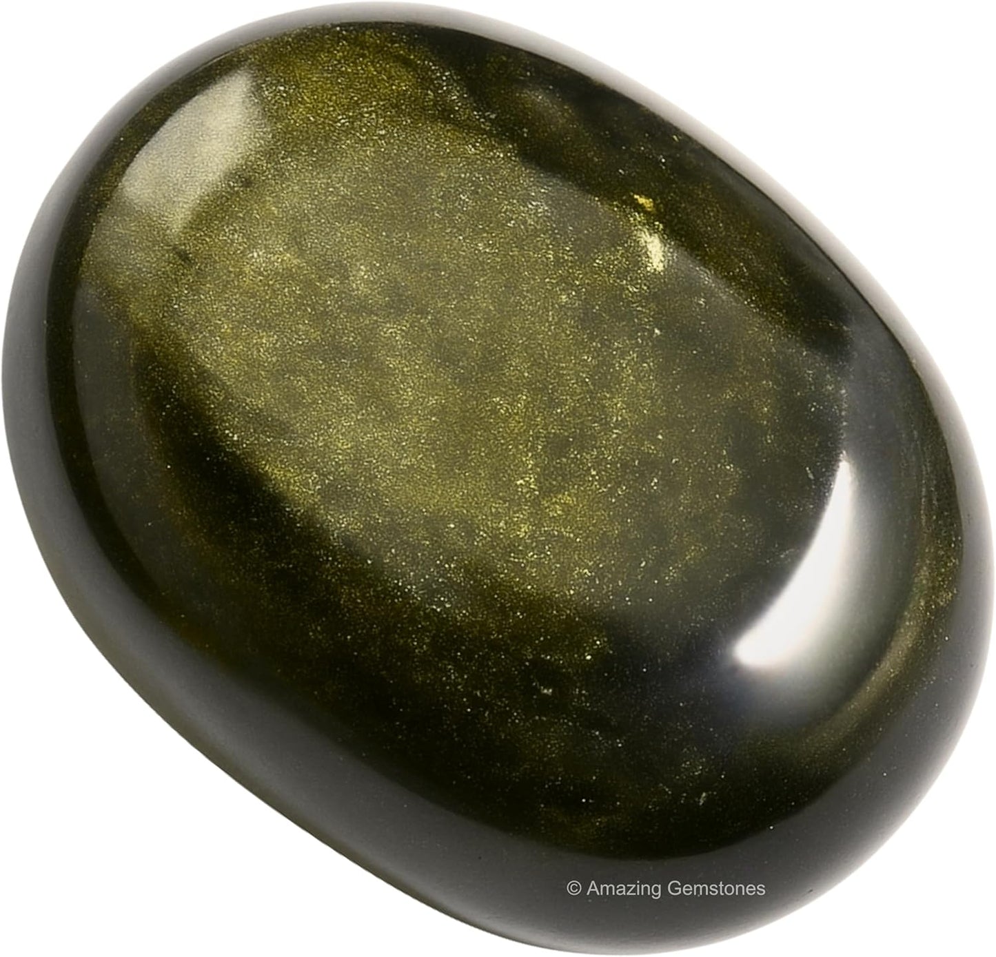 Amazing Gemstone Golden Sheen Obsidian Crystals and Healing Stones - Large Palm Stone Crystals Piedra - Crystal for Good Luck, Positive Energy, Meditation - Unique Stocking Stuffers, Gifts for Women