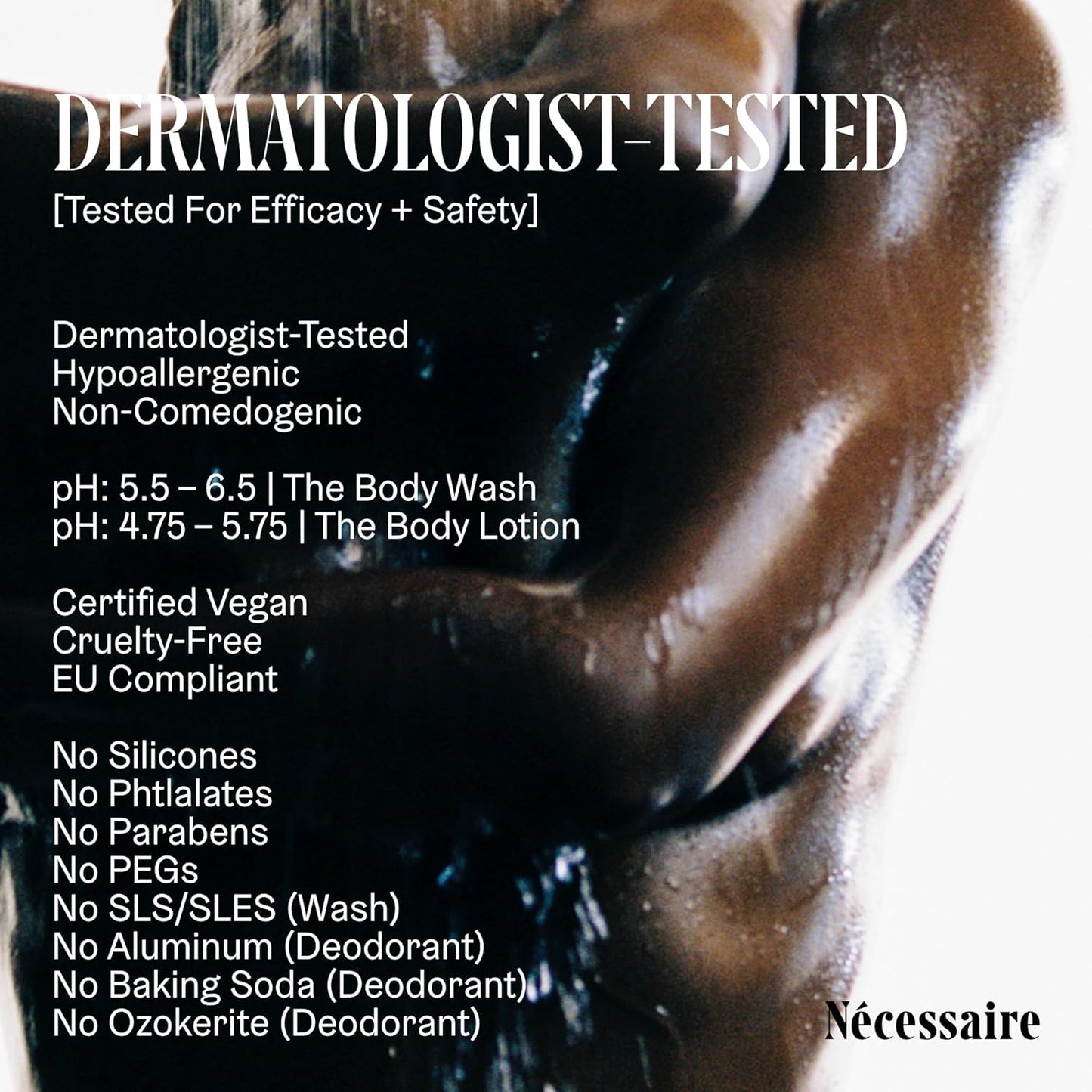 Nécessaire Body Essentials Set – Santal Scented Travel Body Wash, Lotion & Aluminum-Free Deodorant – Clean Skincare for Men + Women – Dermatologist-Tested, Hypoallergenic – 3-Piece Travel Set