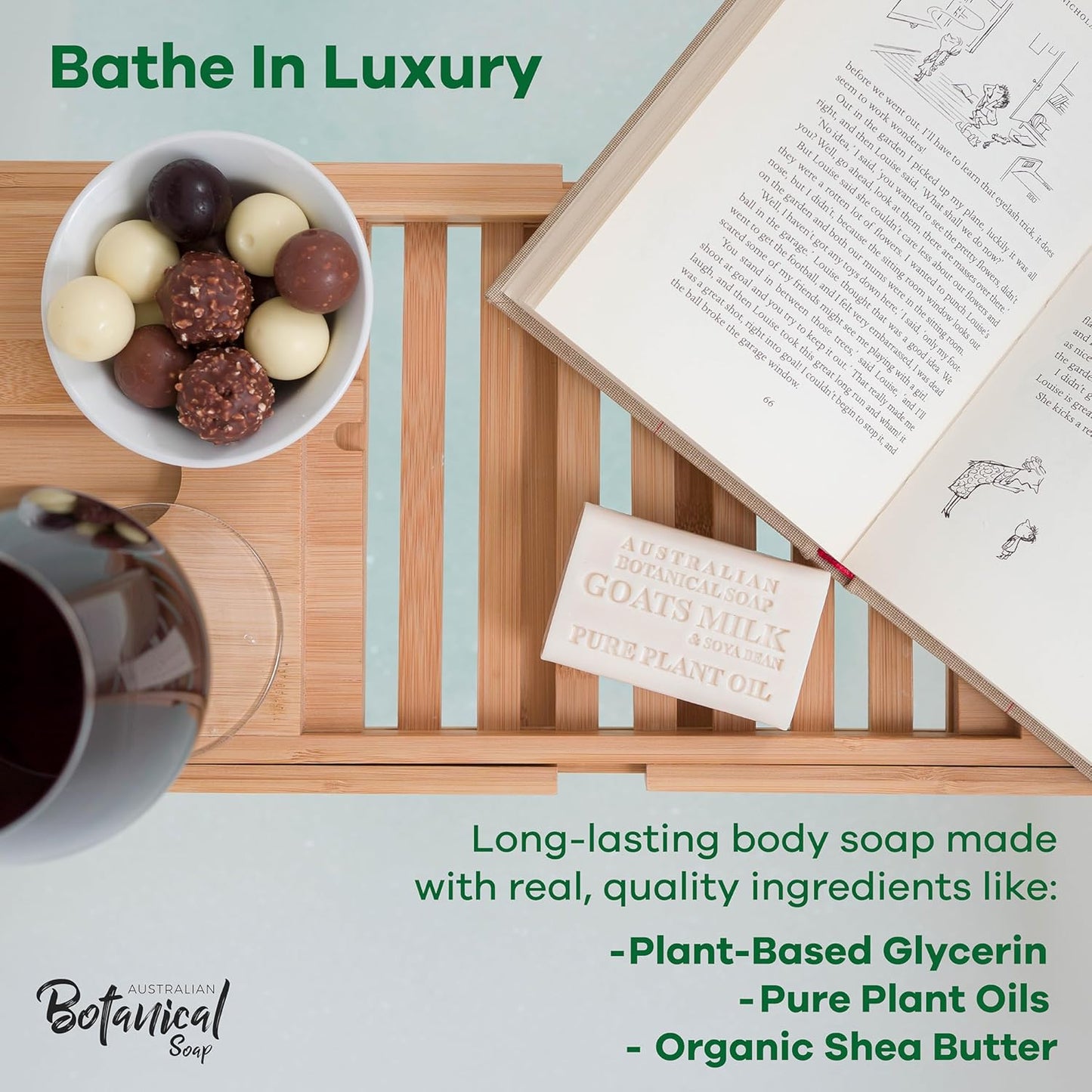 Australian Botanical Goats Milk Soap, Manuka Honey, Lemongrass and Sea Salt 6.6 OZ, Luxury Soap Bars Enriched with Shea Butter, Suitable for all Skin Types, Pack of 4