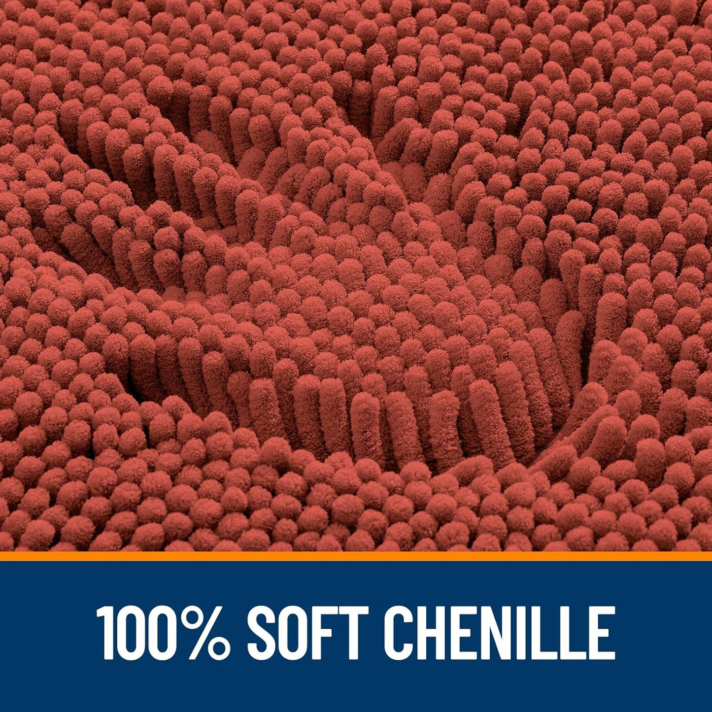 OLANLY Bathroom Rugs 30x20, Extra Soft Absorbent Chenille Bath Rugs, Rubber Backing Quick Dry, Machine Washable Bath Mats for Bathroom Floor, Tub and Shower, Home Decor Accessories, Rustic Terracotta