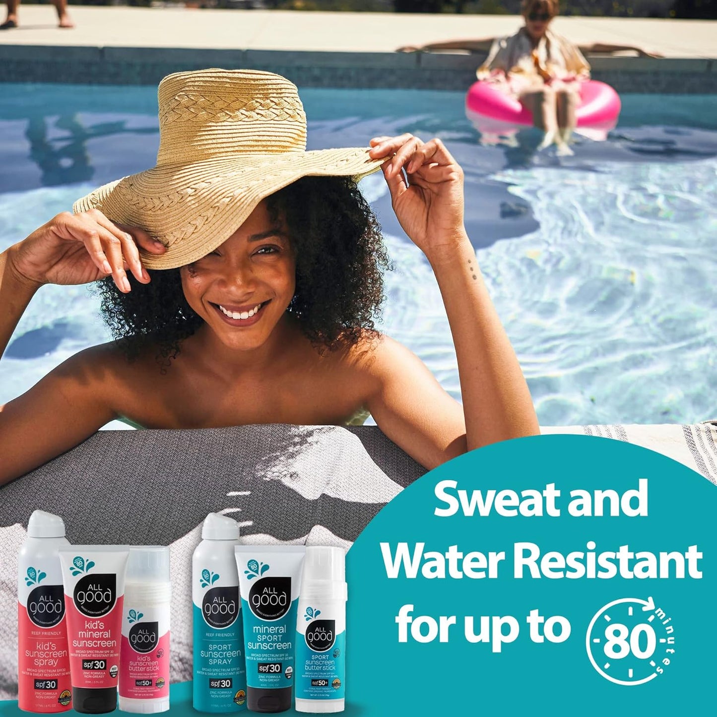 All Good Baby & Kids Mineral Face & Body Sunscreen - UVA/UVB Broad Spectrum, Coral Reef Friendly, Water Resistant, Zinc Oxide - (2) SPF 50 Butter Sticks & (2) SPF 30 Sprays