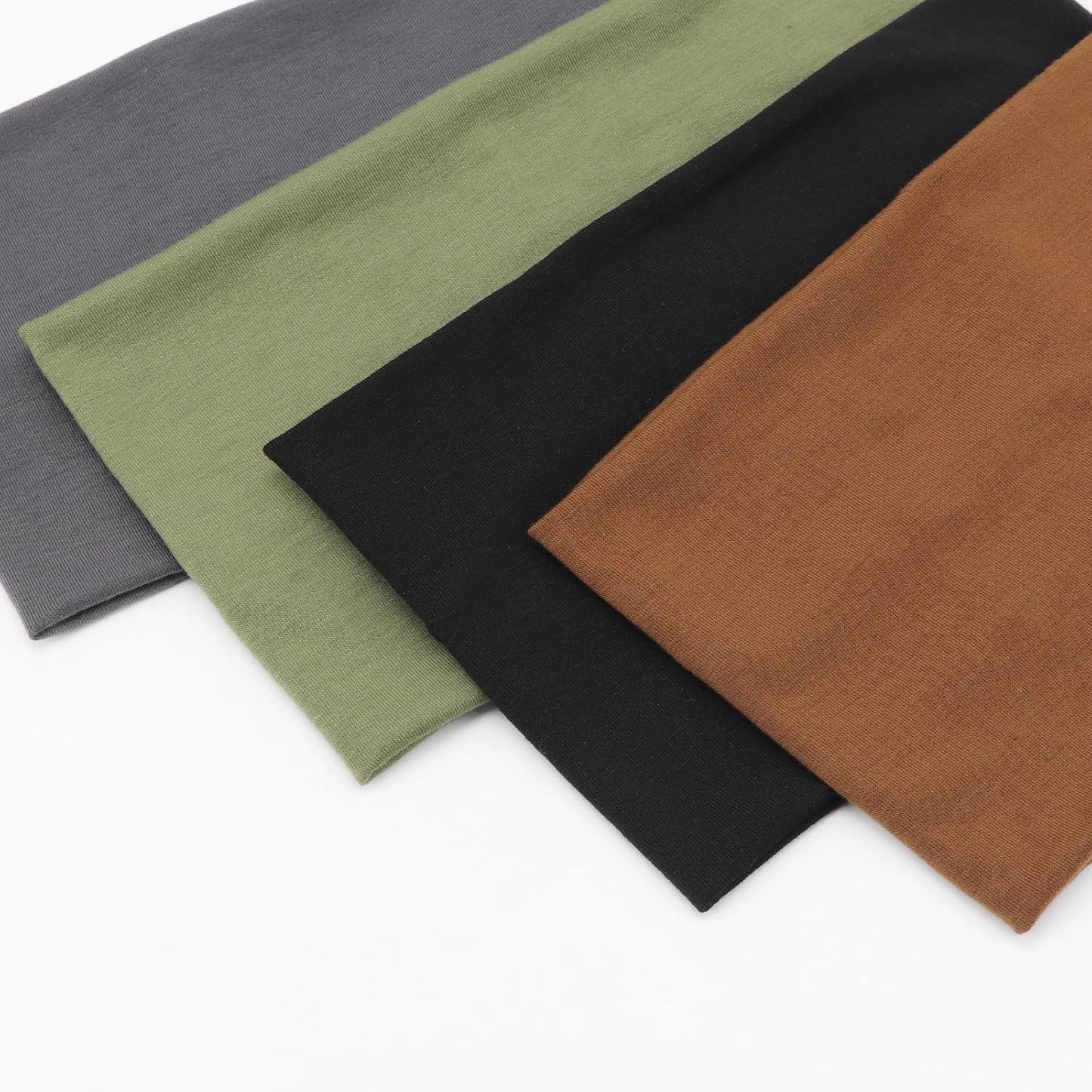 DRESHOW Wide Headbands for Women Elastic Turban Hair Bands Boho Head Bands for Women's Hair Non-Slip Yoga Workout Hairband Girls Accessories 4 Pack