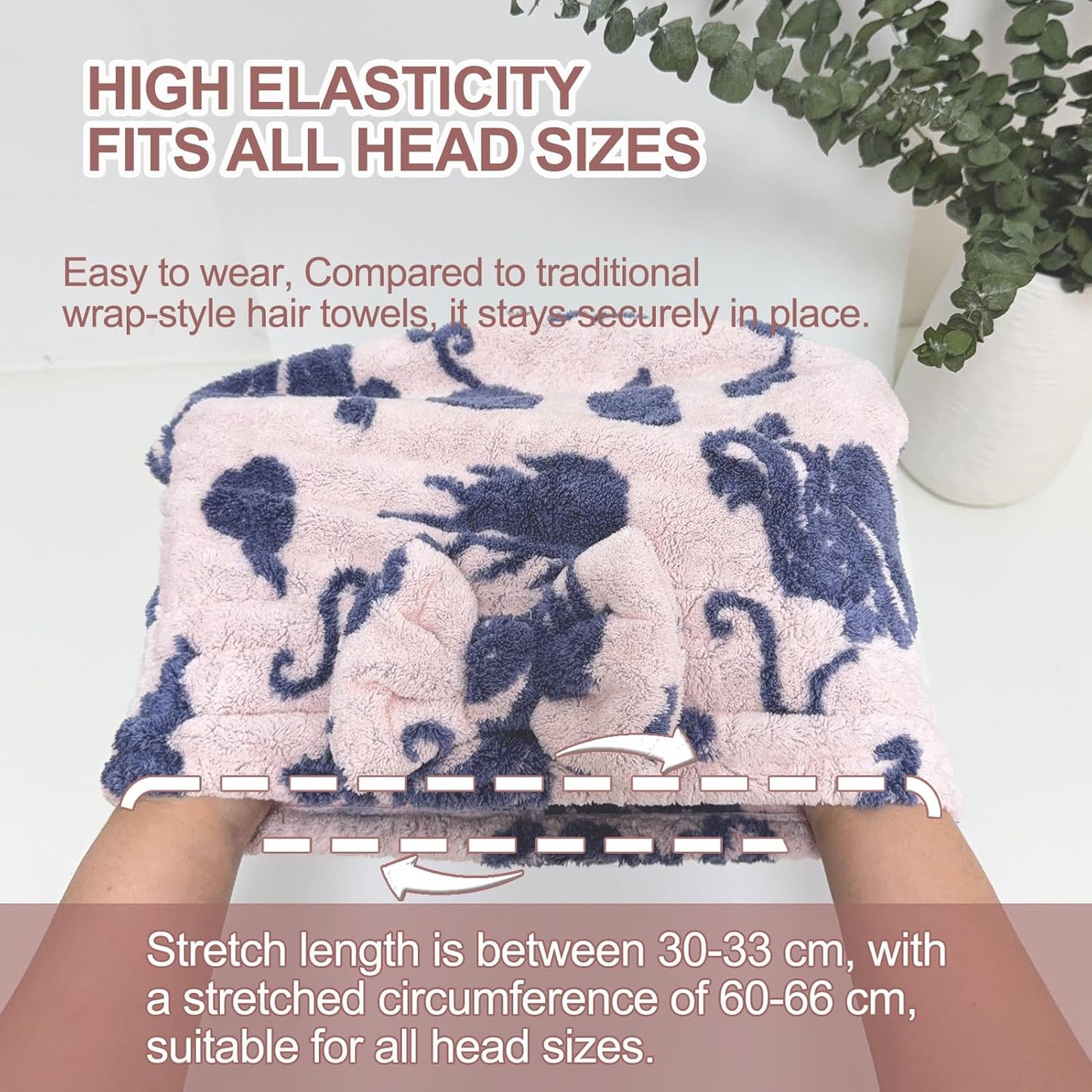 Jseng 3Packs Microfiber Hair Towel for Women - Quick-Drying, Super Absorbent Hair Wrap with Bow Design, Soft Hair Towel Turban for Curly Long Wet Hair