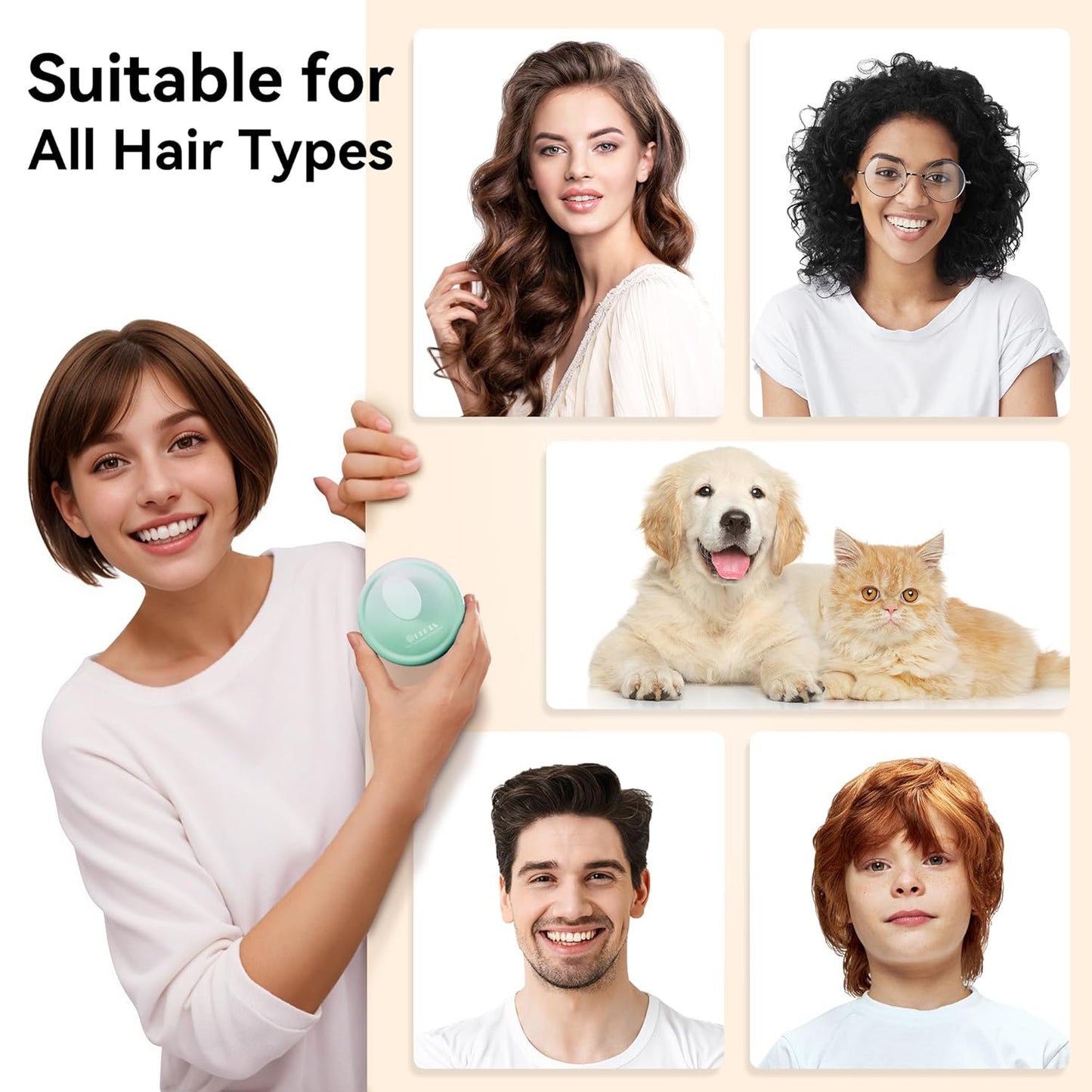 HEETA Scalp Massager Hair Growth, Soft Silicone Scalp Scrubber Shampoo Brush for Exfoliation, Dandruff Removal Head Massage Stress Relax, Wet & Dry Use for Thick Thin Curly Hair Care, Gradient Green