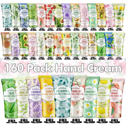 160 Pack Hand Cream Gifts Set, Christmas Gifts for Guests, Thank You Gifts, Bridesmaid Gifts, Birthday Gifts and Stocking Stuffers for Women, Bulk Hand Lotion Travel Size for Dry Cracked Hands