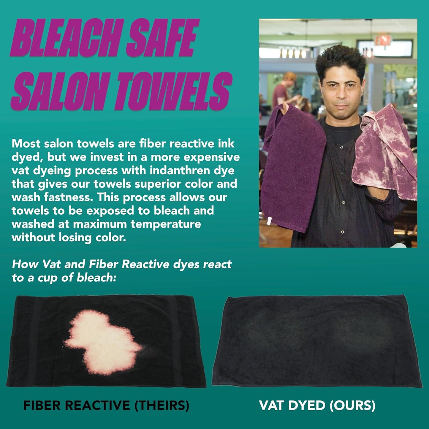 Arkwright Bleach Proof Salon Towels Bulk - Case of 144 - Ultra Soft, Gentle Microfiber, Highly Absorbent & Quick Dry Spa Facial Towel for Hair Stylist, Nail Shop, and Esthetician, 16 x 27 in, Black