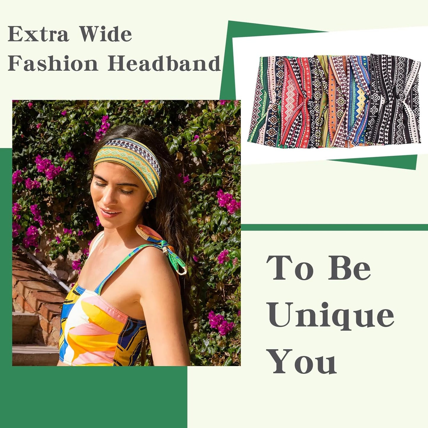 Wide Headbands for Women No Slip Boho Head Bands Soft Turban Twist knot Headband Yoga Workout Head Wraps for Women, Pack of 6