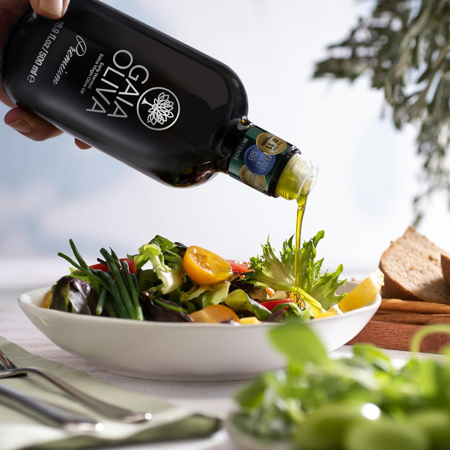 Gaia Oliva Cold Press Extra Virgin Olive Oil, Early Harvest Robust Fresh Premium Olive Oil from Aegean Region, Aeite De Oliva Extra Virgen,Award-Winning - 500ml