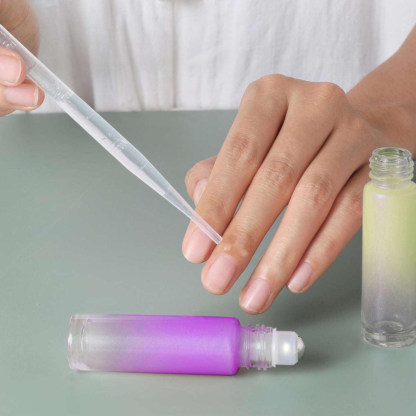 Essential Oil Roller Bottles, 10ml Thick Glass Perfume Roller Bottles with Funnel Opener and Dropper (Multicolor, 12 Pack)