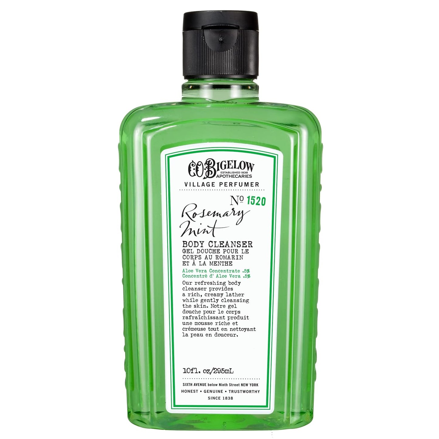 C.O. Bigelow Rosemary Mint Body Wash, Village Perfumer Moisturizing Body Wash with Aloe Vera, 10 Fl Oz