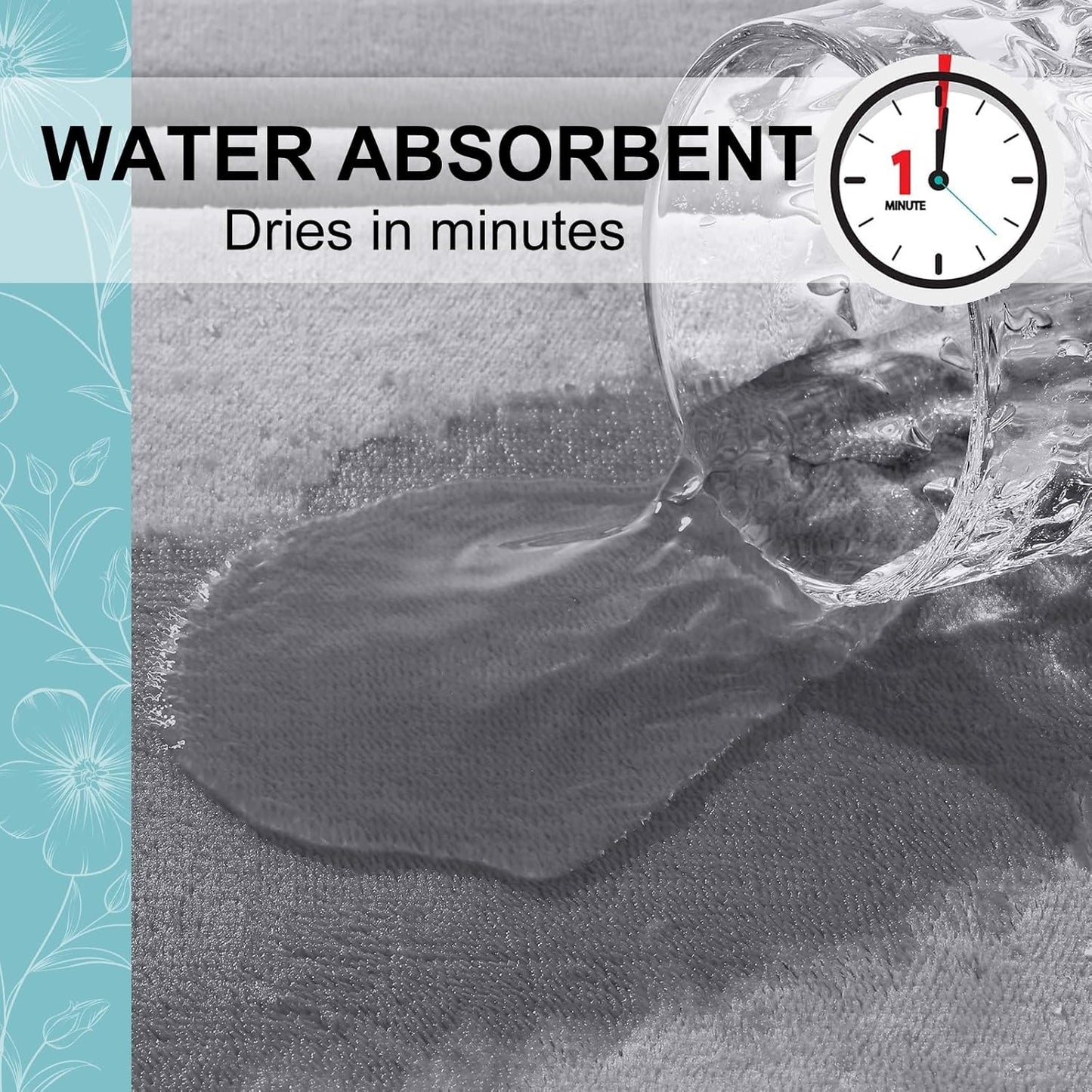 Grandaily Memory Foam Bath Mat Rug 30x20, Ultra Soft, Non-Slip and Absorbent Bathroom Rugs, Machine Wash Dry, Comfortable Bath Carpet for Bathroom Floor, Tub and Shower, Medium Grey