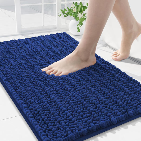 Arotive Luxury Chenille Bathroom Rug Mat, Extra Soft Thick Absorbent Shaggy Bath Rugs, Non-Slip Machine Wash Dry, Plush Bath Mats for Bathroom, Shower and Tub, 36x24, Royal Blue