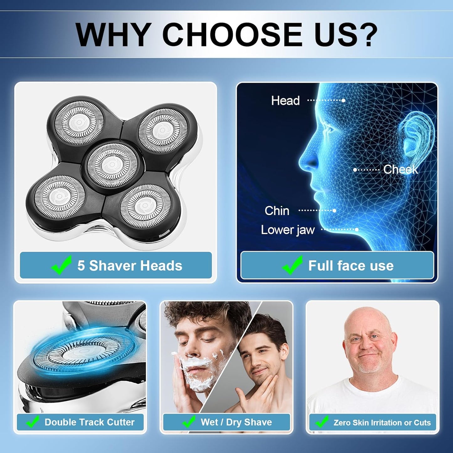 Shaver Replacment Heads Compatible with Remington Balder Pro XR7000 Head Shaver (3 Packs)