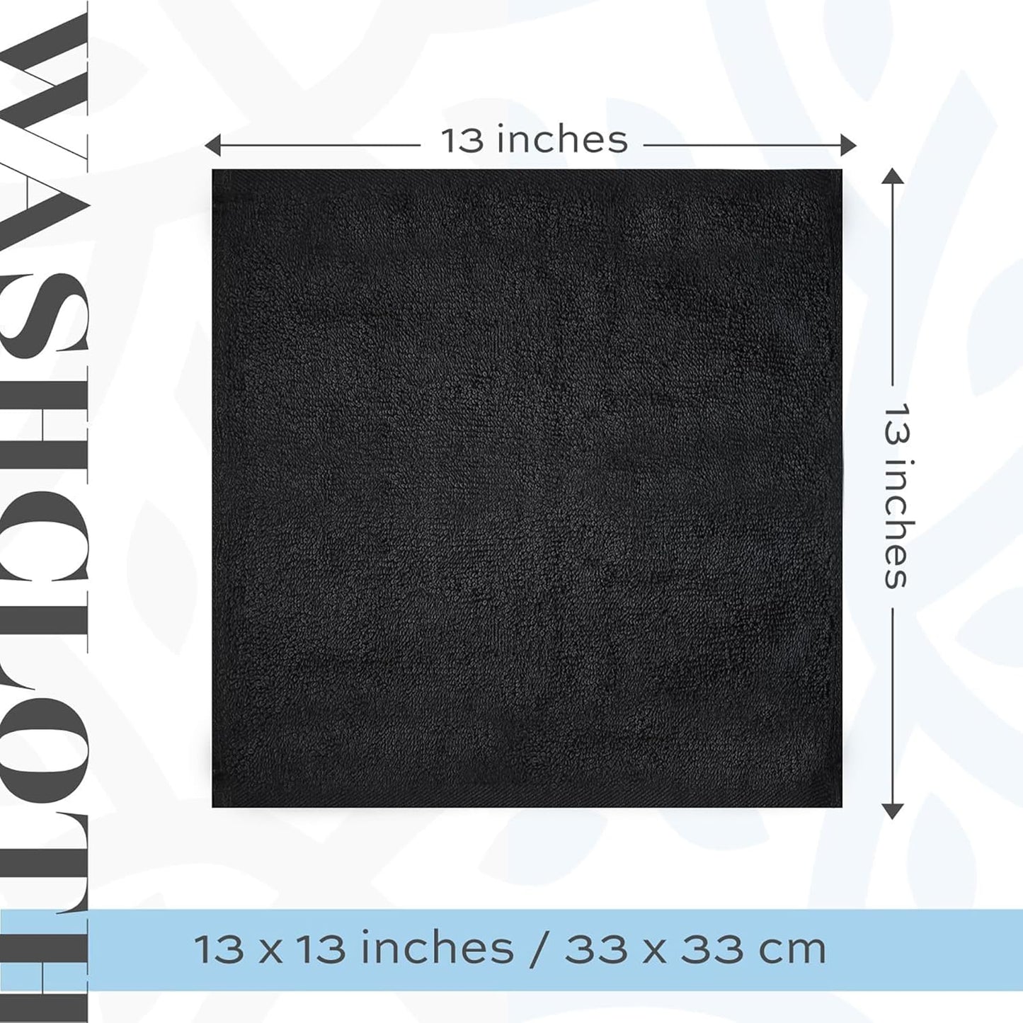 Premium 100% Cotton Washcloths - 12x12 Inch Soft, Absorbent & Quick Drying - Set of 12 Face Towels for Bathroom, Makeup Removal, and Baby Care - Durable & Fade Resistant - Grey And White