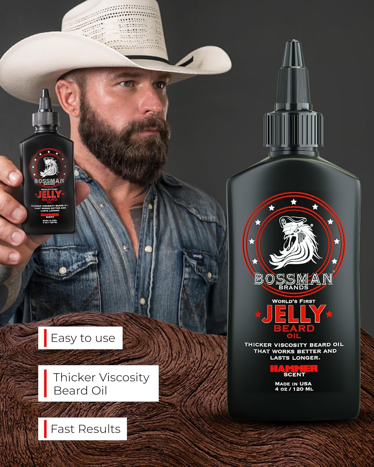 Bossman Beard Oil Jelly and Relaxing Beard Balm Combo - Hammer Scent
