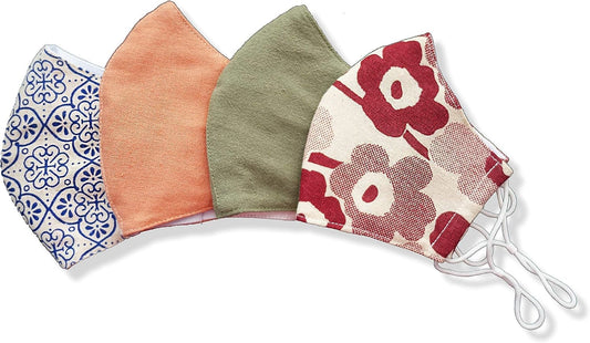 HOPE LOVE SHINE Face Mask Adjustable Filter Pocket Reusable Breathable Washable Cloth Mask Face Masks for Women Men - 4 Pack