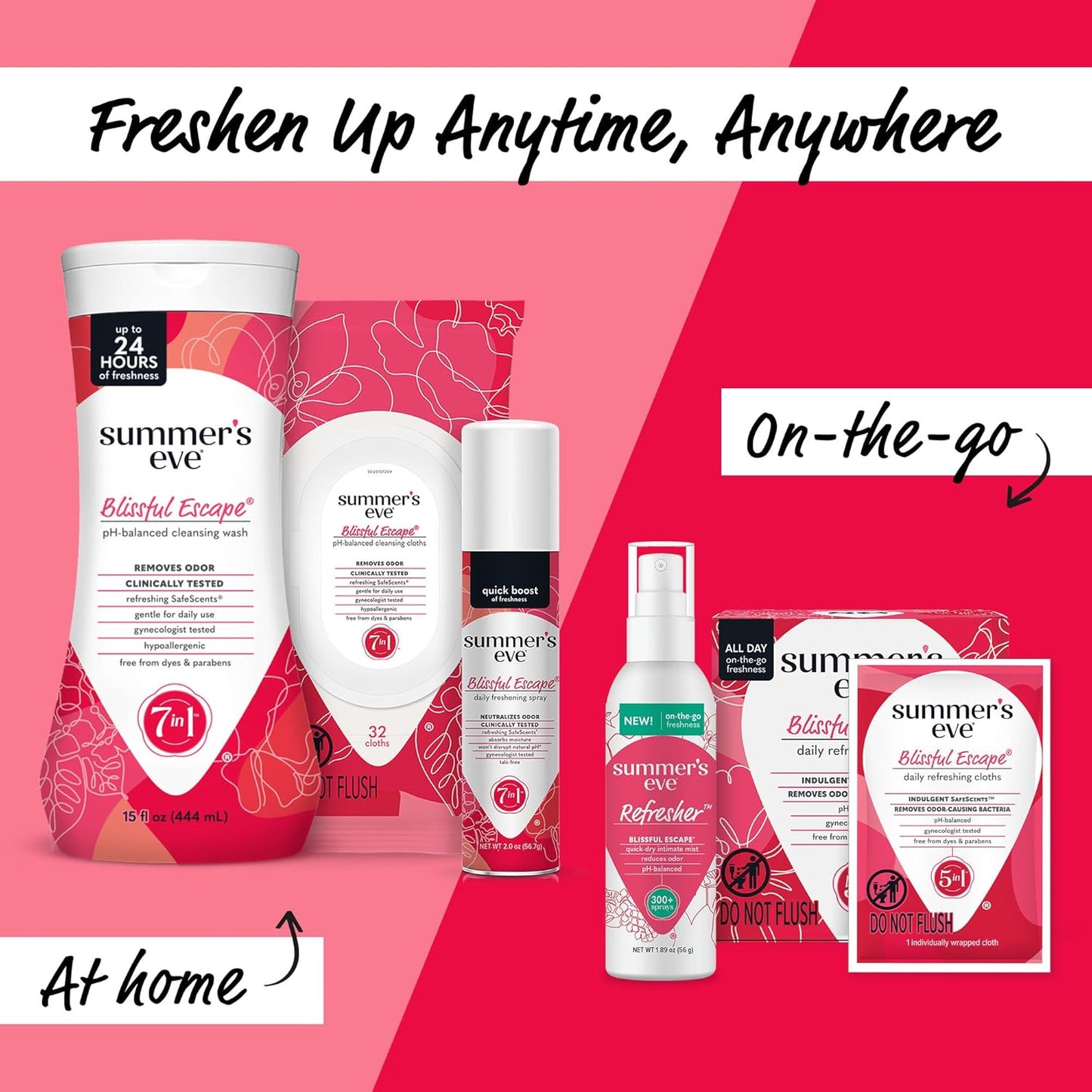 Summer's Eve Blissful Escape All-Over Daily Feminine Wash, pH-Balanced Body Wash for Women, Removes Vaginal Odor and Refreshes, 15 Fl Oz