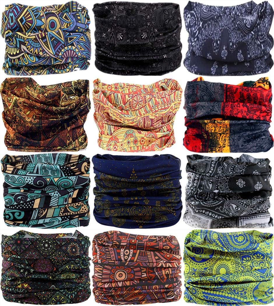 Headband Neck Gaiter Head Wrap Headwear Face Mask Magic Scarf Bandana for Men and Women