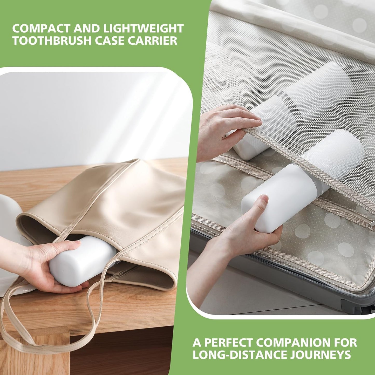 Baluca Travel Toothbrush Case, Portable Tooth Brush Holder and Toothpaste Cover Container with Mouthwash Cup, Compact Oral Clean Tools Organizer for Traveling/Camping/School/Home (White, Extra Large)