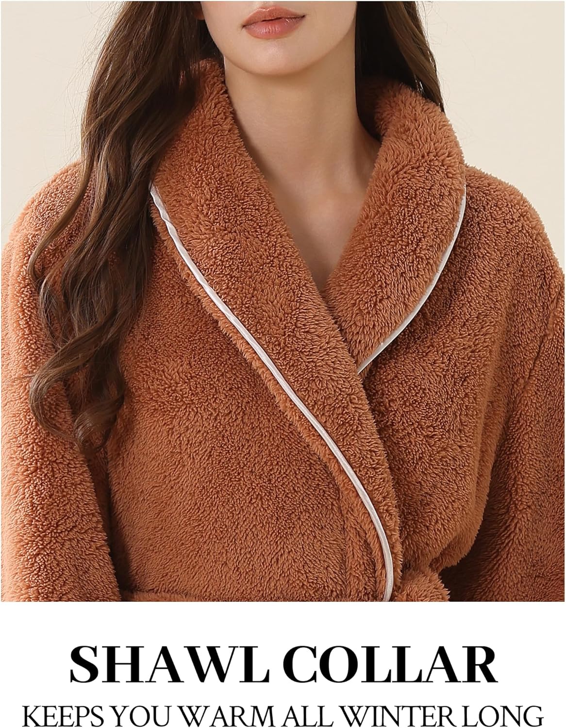 Hellomamma Long Bath Robe for Womens Plush Soft Fleece Bathrobes Nightgown Ladies Pajamas Sleepwear Housecoat