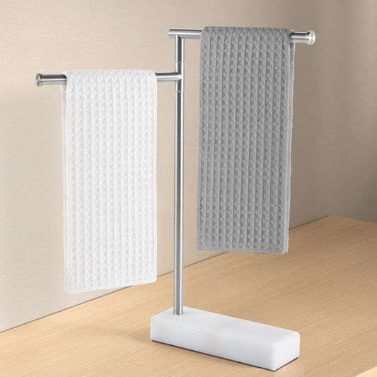 KES Countertop Towel Holder Stand for Bathroom, Counter Top Swivel Towel Rack Standing with Marble Base, Free Standing Hand Towel Holder Stand 18/8 Stainless Steel Brushed Finish, BTH233-2