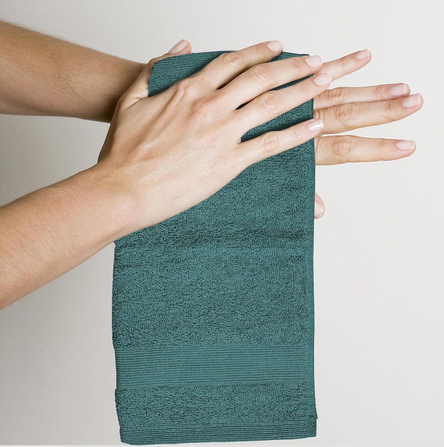 Premium Wash Cloths Pack of 12 (13" x 13") 100% Ring Spun Cotton | Luxury Washcloths | Ultra Soft Face Towels | Highly Absorbent Wash Cloths for face (Teal)