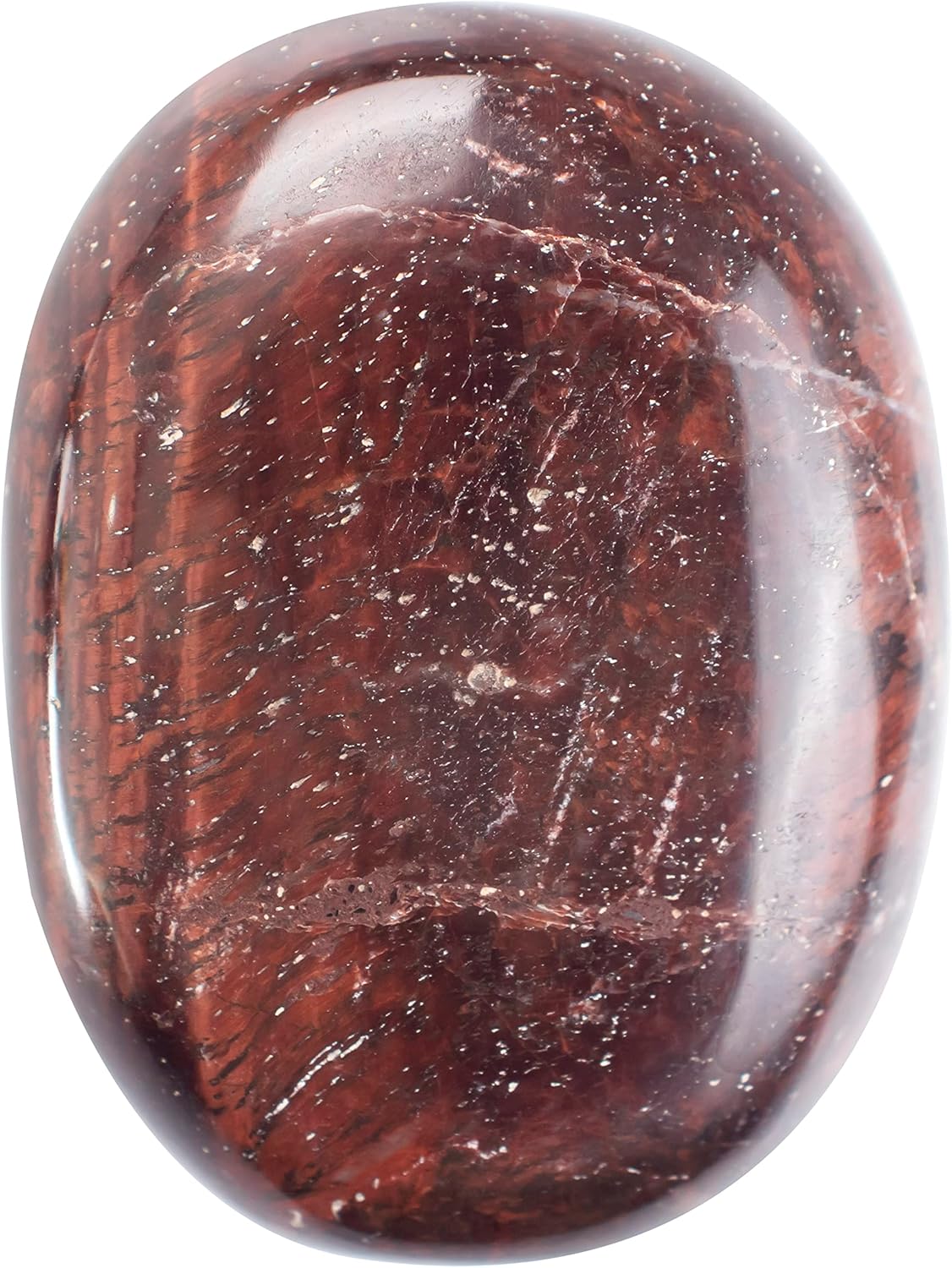 Crocon 50mm Red Tiger Eye Large Oval Palm Stone 900+ Carats Pocket Massage Worry Stones for Natural Body Chakra Balancing Reiki Healing Stones & Crystal Grid Healing Massage Spa Energy Crystals