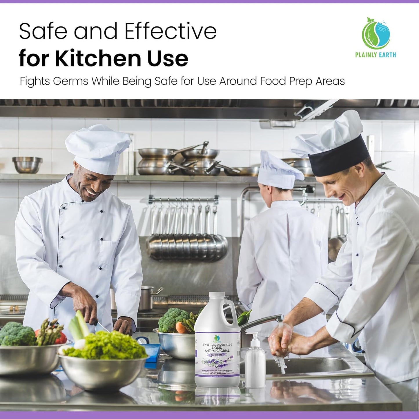 AntiMicrobial Hand Soap 64 oz - Soft and Gentle Sweet Lavender Rose Antibacterial Hand Wash Soap, Long Lasting Freshness & Safe for Skin - Eco Friendly Bulk Refill Packaging