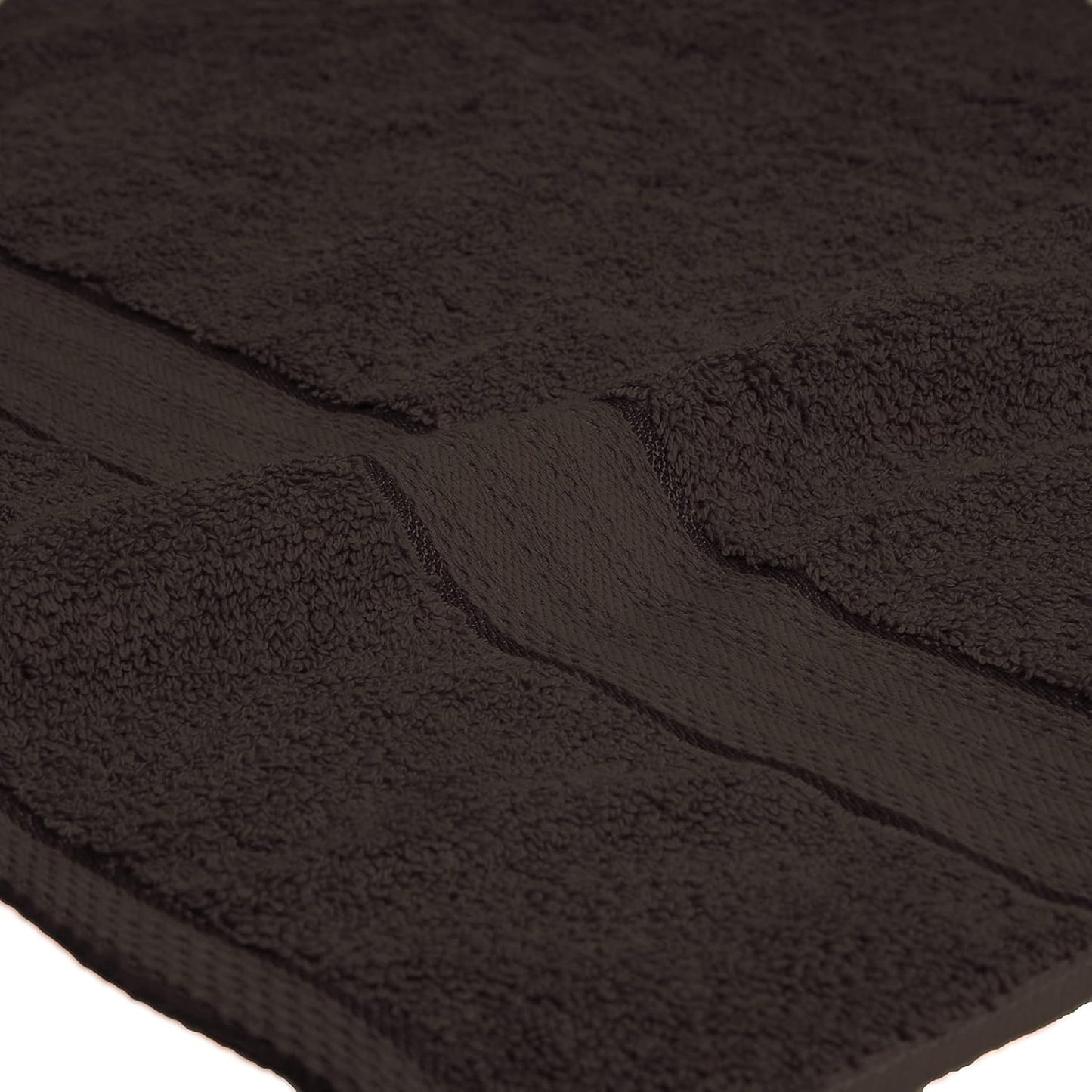 GLAMBURG 700 GSM Premium 8-Piece Towel Set - Contains 2 Bath Towels 30x54, 2 Hand Towels 16x28, 4 Wash Cloths 13x13 - Luxury Hotel & Spa Quality - Durable Ultra Soft Highly Absorbent - Chocolate Brown