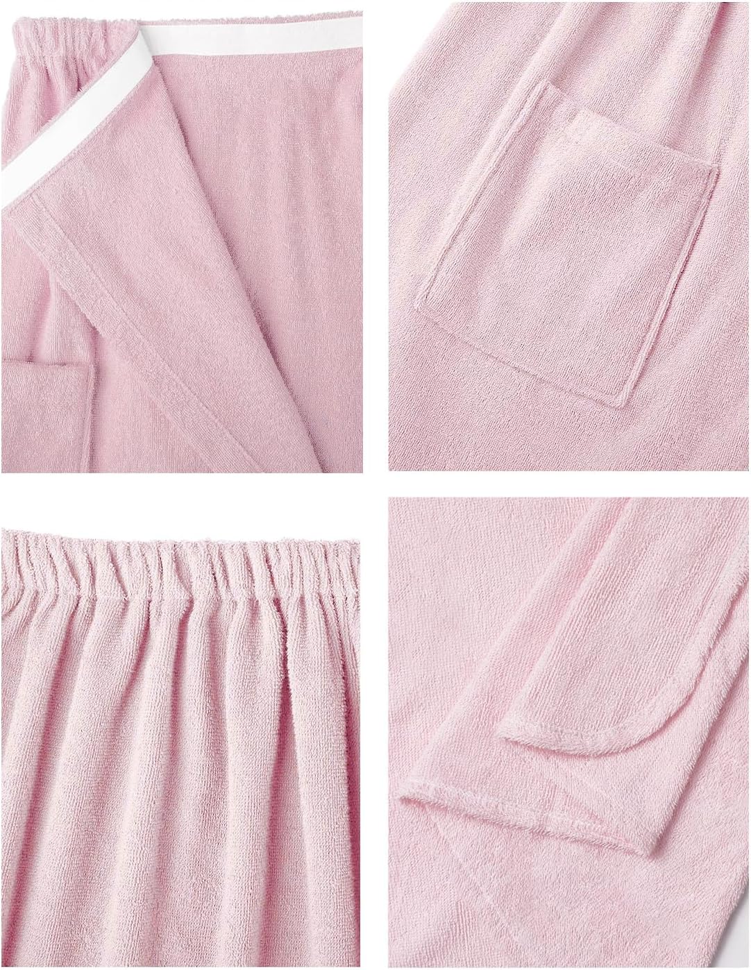 SIORO Women Bath Towel Wrap Robe, Soft Cotton Terry Spa Cloth, Plush Adjustable Closure for Shower, Travel, Pool, Gym