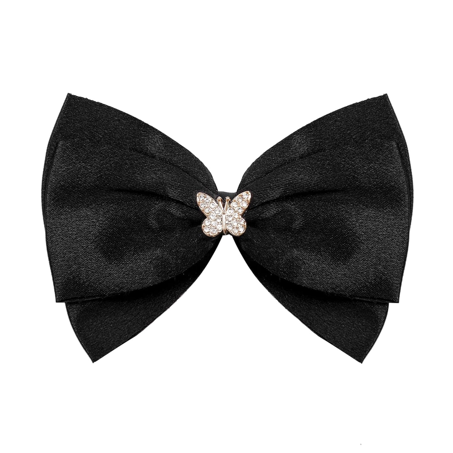 Elegant Hair Bow Set Sweet Styles with Crystal and Pearl Accents Fashion Hair Clips for Girls (Brown/Burgundy/Black)