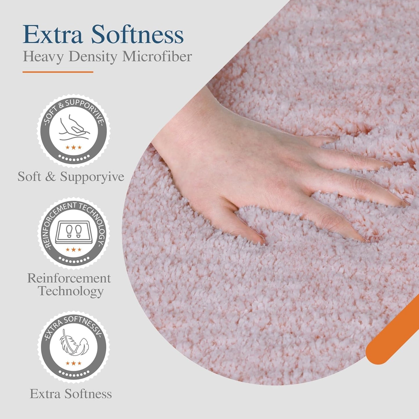 Walensee Large Bathroom Rug (24 x 60, Dusty Pink) Extra Soft and Absorbent Shaggy Bath Mat Machine Washable Microfiber Non Slip Luxury Floor Mat