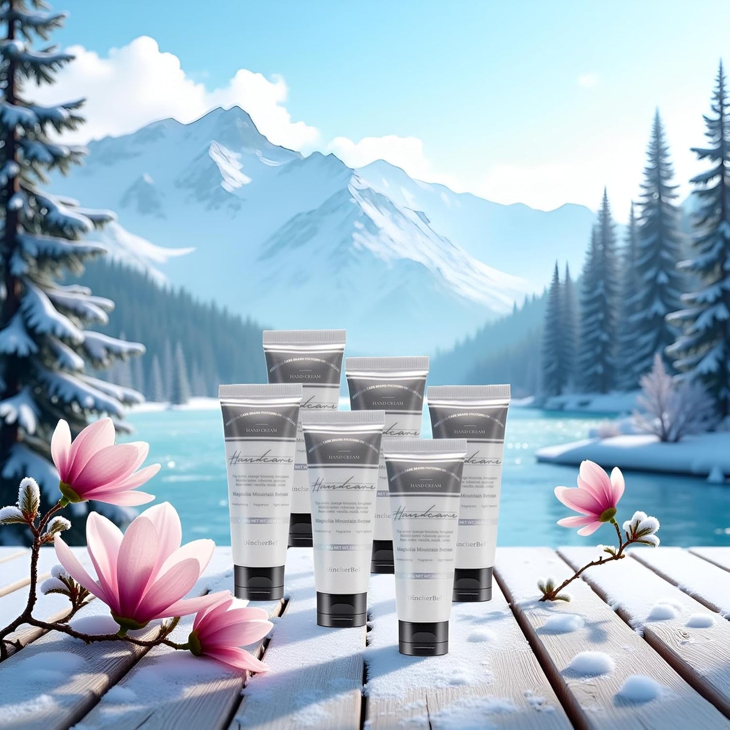 6 Pack Travel Size Hand Cream Set - 1 oz Moisturizing Lotion for Dry Cracked Hands, Magnolia Mountain Retreat Scented Hand Lotion Gift for Women, Nurses, Teachers, Bridesmaids